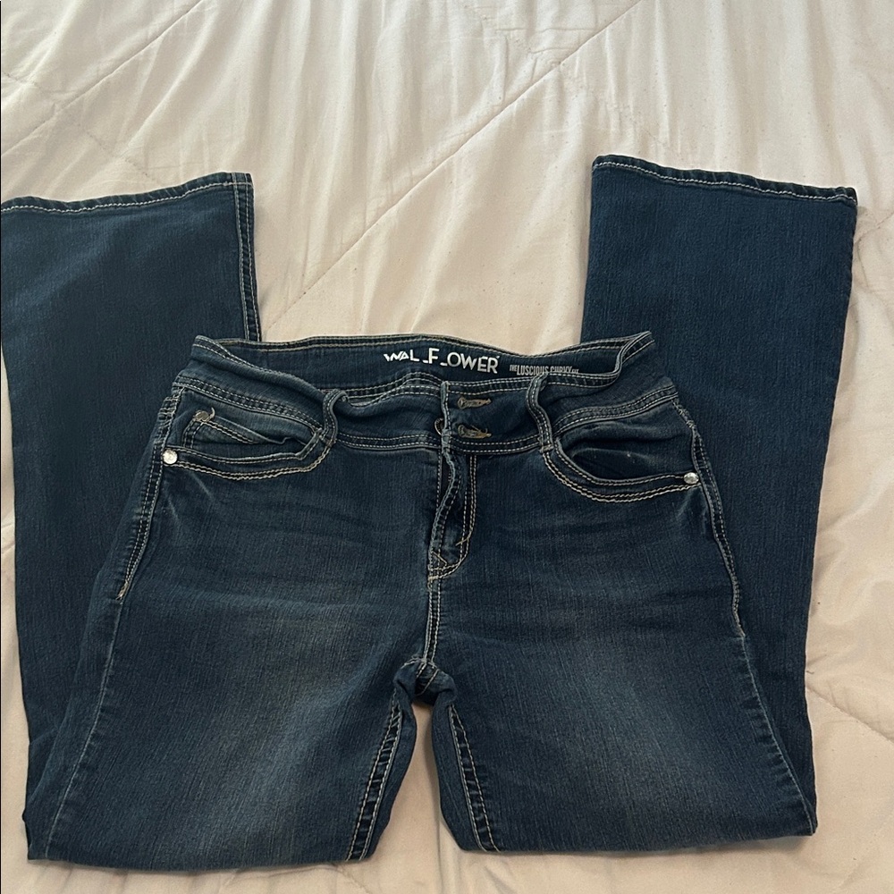 Women's Flare Jeans - Dark Blue